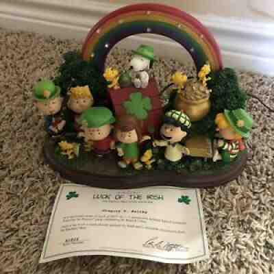 Danbury Mint Peanuts Gang Snoopy LUCK of the IRISH St Patrick's Day Figurine