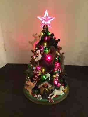 VTG RARE DANBURY MINT *THE POODLE CHRISTMAS TREE* ILLUMINATED RETIRED WORKING
