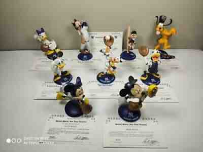 Danbury Mint Disney Stars of the Yankees - Complete Set - 9 figurines with COA's
