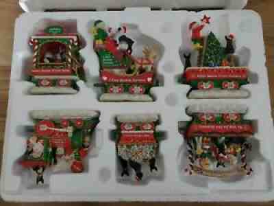 Boston Terrier Christmas Express Dog Train Holiday Decoration DANBURY MINT 6pc