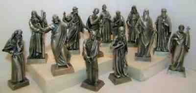 DANBURY MINT FINE PEWTER "CHRIST & 12 APOSTLES" SIGNED BY DAVID LAROCCA