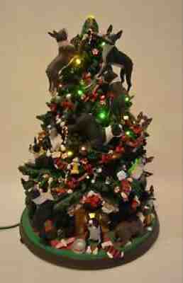 Danbury Mint Boston Terrier Dog Christmas Tree Lighted Figurine