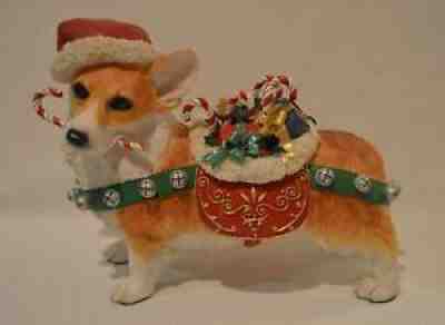 Danbury Mint Christmas Santa Corgi Dog Figurine - RARE!