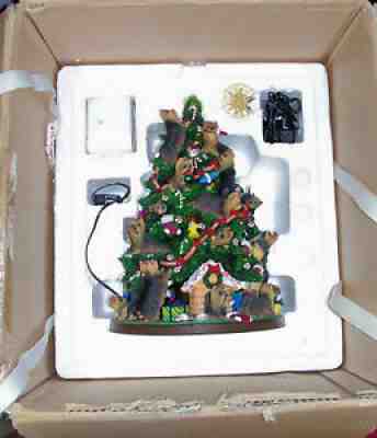 Vintage Yorkie The Danbury Mint Lighted Christmas Tree Old Yorkshire Terrier Dog