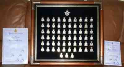 FRAMED DANBURY MINT ROYAL AIR FORCE RAF SQUADRONS 64 ENAMEL PIN BADGES