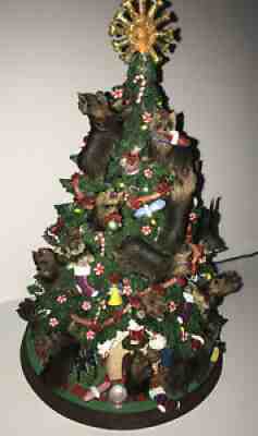 Danbury Mint Yorkshire Terrier (Yorkie) Christmas Tree Lighted Original Box