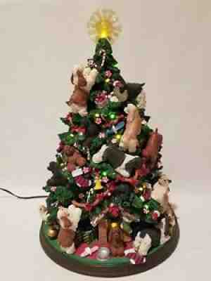Danbury Mint Cocker Spaniel Christmas Tree Lighted Figurine RARE