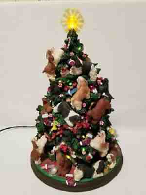 Danbury Mint Cocker Spaniel Christmas Tree Lighted Figurine RARE