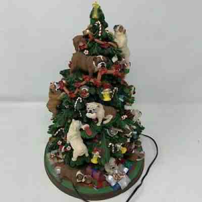 Retired Danbury Mint English Bulldog Lighted Christmas Tree Rare Working
