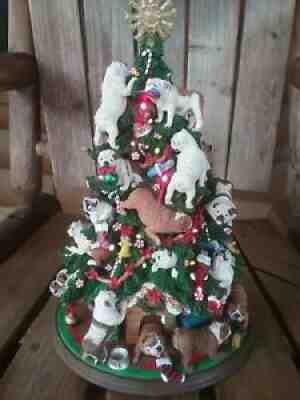 Retired Danbury English Bulldog Lighted Christmas Tree Limited Edition Mint