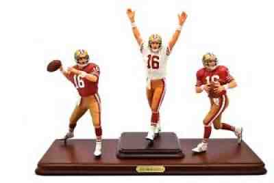 DANBURY MINT JOE MONTANA NFL SAN FRANCISCO 49ERS FOOTBALL 3 FIGURE FIGURINE NIB