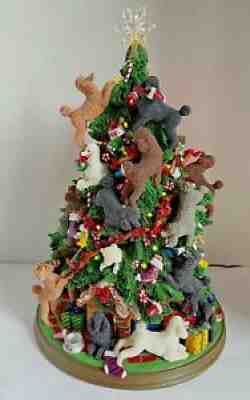 Danbury Mint Poodle Christmas Tree 13" Lighted Figurine Tabletop Decor Dog