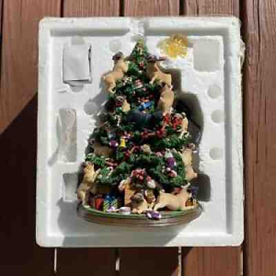 Danbury Mint Pug Dog Christmas Tree Lighted Figure Decor - Holiday Decoration