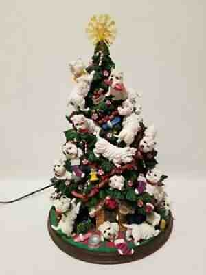 Danbury Mint Westie West Highland Terrier Dog Lighted Christmas Tree Figurine