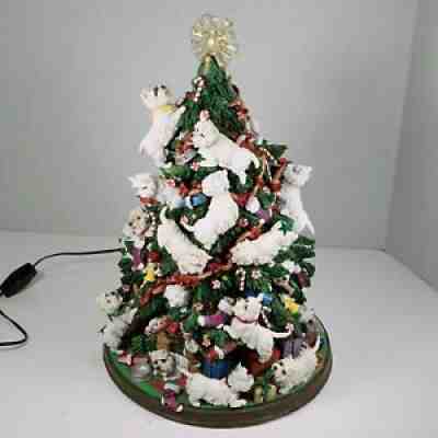 Danbury Mint Westie Christmas Tree Rare Decoration All Lights Working