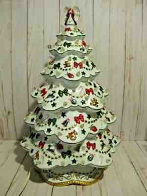 Vintage Danbury Mint White Porcelain Christmas Magic Christmas Tree TESTED WORKS