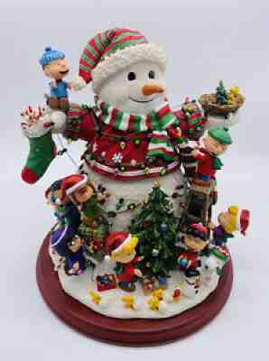 Danbury Mint Peanuts Gang Snoopy Light Up Christmas Snowman Figure Retired