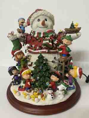 NEW IN ORIGINAL BOX Danbury Mint Lighted Peanuts Christmas Snowman BEAUTIFUL!