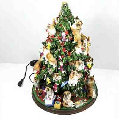 Danbury Mint Sheltie Christmas Tree Rare Decoration All Lights Work Missing Star