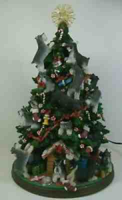 Danbury Mint ~ Miniature Schnauzer Porcelain Christmas Tree ~ Lighted ~ w/Box