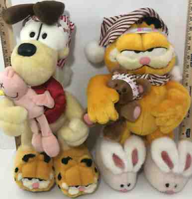 Autographed Danbury Mint â??Bedtime For Garfield & Odie 18 Inch Plush Jim Davis