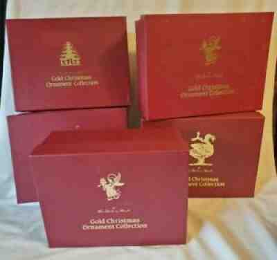Danbury Mint Gold Christmas Ornament Collection 1986-1991 (lot of 59)
