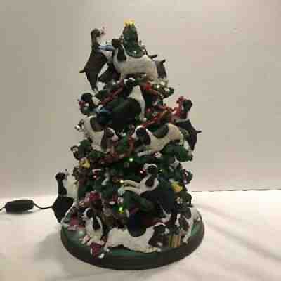 Retired danbury mint springer spaniel lighted christmas tree With COA