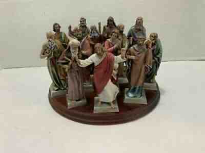DANBURY MINT FINE PAINTED PEWTER "CHRIST & 12 APOSTLES" SIGNED BY DAVID LAROCCA