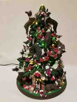 Danbury Mint Boston Terrier Dog Christmas Tree Lighted Figurine