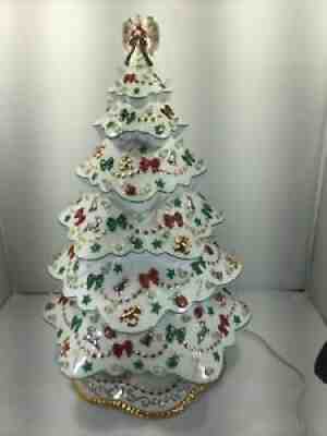 Vintage Danbury Mint White Porcelain Christmas Magic Christmas Tree, PERFECT!
