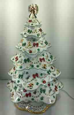 Vintage Danbury Mint White Porcelain Christmas Magic Christmas Tree, PERFECT!