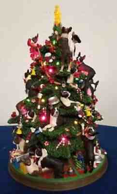 Danbury Mint Boston Terrier Light Ceramic Christmas Tree