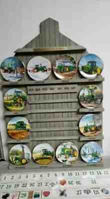 John Deere Perpetual Calendar Display Shelf w/ Plates & Dates - Danbury Mint