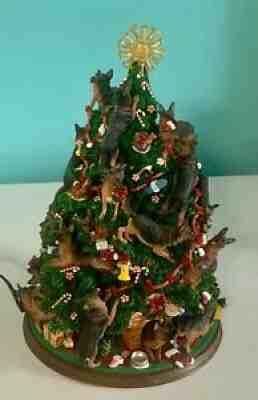 Danbury Mint Lighted German Shepard Dog Christmas Tree - Perfect Condition