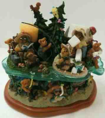 BOYDS BEARS HOOKED ON SUMMER Sculpture DANBURY MINT Fishing Camping Swimming COA