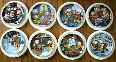 Garfield's 8 plate Christmas collection by the Danbury Mint .