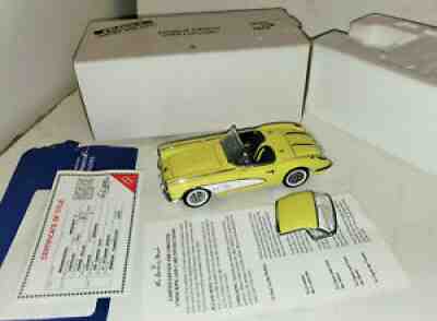 Rare 1/24 Diecast Danbury Mint Limited Edition 1958 Corvette Panama Yellow Box
