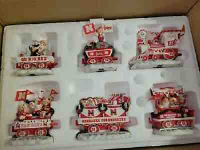 Danbury Mint Nebraska Cornhuskers Christmas Express 6 Car Train IOB RARE HTF EUC