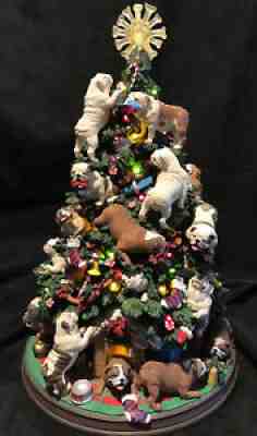 Danbury Mint English Bulldogs Christmas Tree EUC HTF
