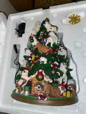 Retired Danbury English Bulldog Lighted Christmas Tree Limited Edition
