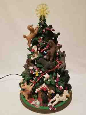 Danbury Mint Poodle Dog Lighted Christmas Tree Figurine