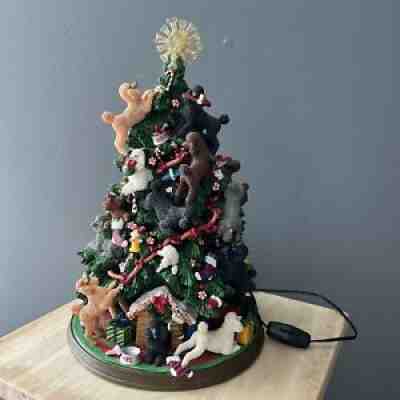 Danbury Mint Poodle Figurine Lighted Christmas Tree Retired Dogs