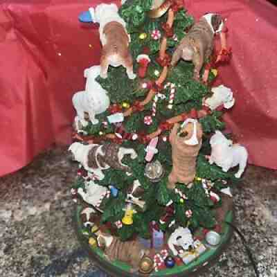 Retired Danbury English Bulldog Lighted Christmas Tree Limited Edition Missing 1