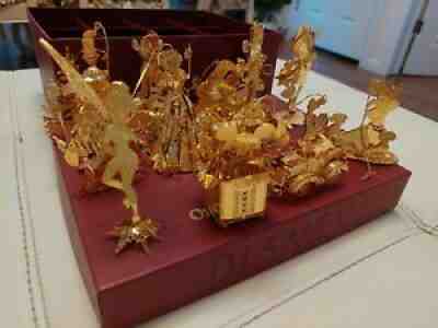 The DISNEY Christmas Gold Ornament Collection Complete 12 Piece Danbury Mint