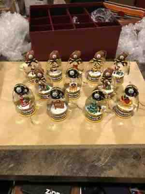 Danbury Mint Pittsburgh Steelers 12 Xmas Globe Ornaments.