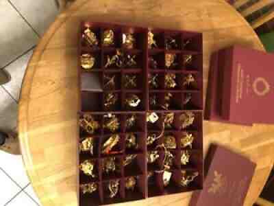 Danbury Mint Gold Plated Christmas Ornament Lot Of 46 Ornaments
