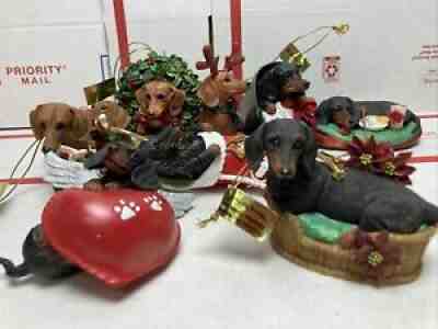 Delightful Dachshunds 16PC Danbury Mint Christmas Collection Holiday Ornaments
