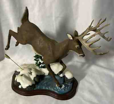 RARE! Danbury Mint ~ WINTER ESCAPE Whitetail Deer Sculpture ~ Curtis Christensen
