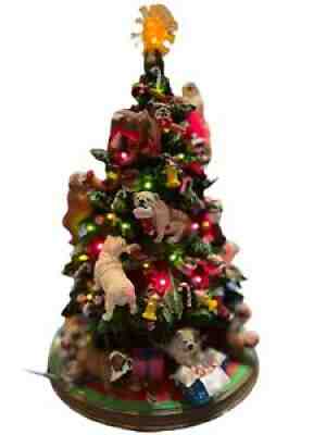 Danbury Mint English Bulldog Lighted Christmas Tree Rare With Star