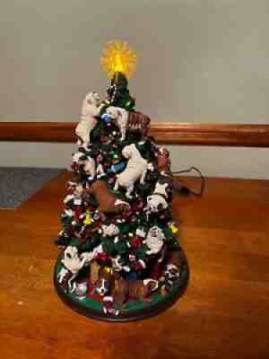 Retired 2006 Danbury Mint English Bulldog Lighted Christmas Tree Limited Edition